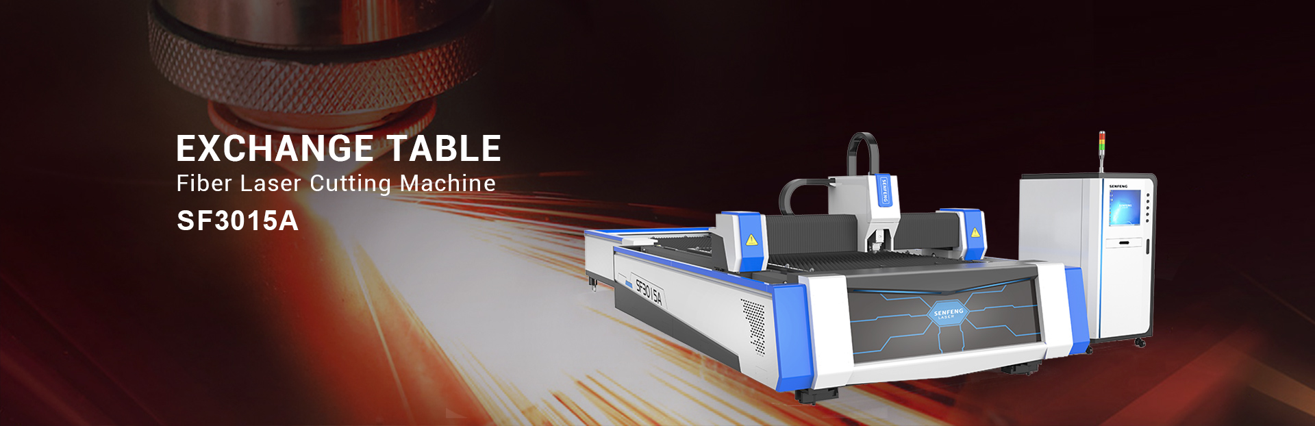 Metal plate fiber laser cutter with exchange platform SF3015A